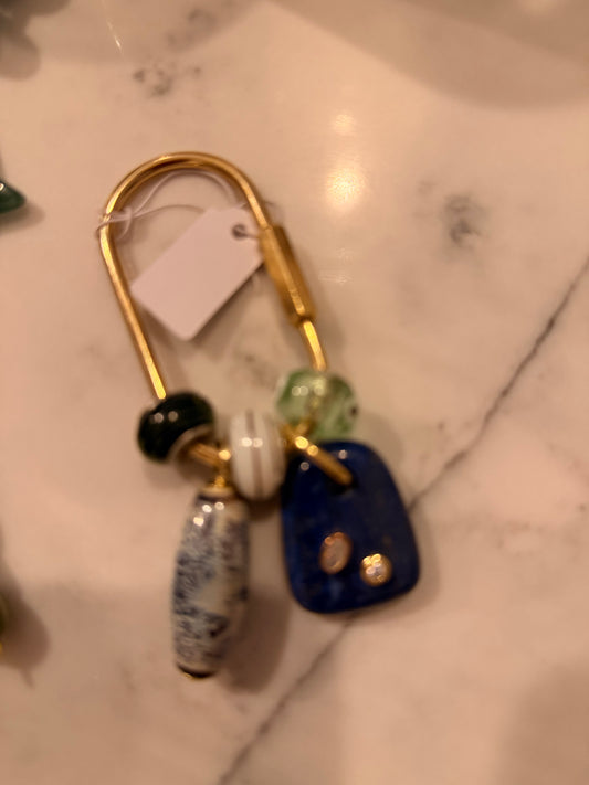 Bead and Blue Keychain